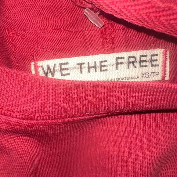 Free People We The Free Perfect Oversized Tee red XS NEW - Picture 5 of 5